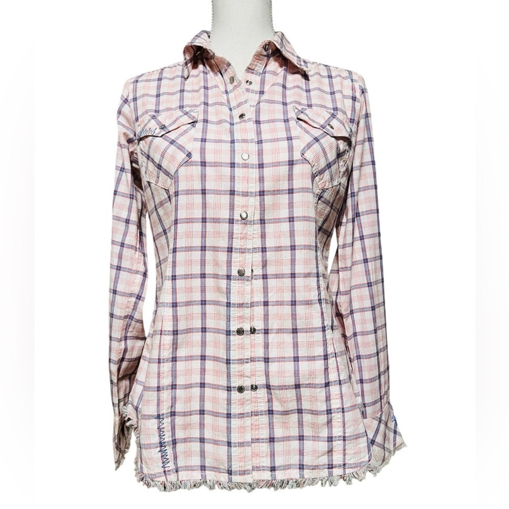 BARNYARD TRADING WOMENS LONG SLEEVE COTTON BUTTONED DOWN WESTERN SHIRT SZ S NWT
